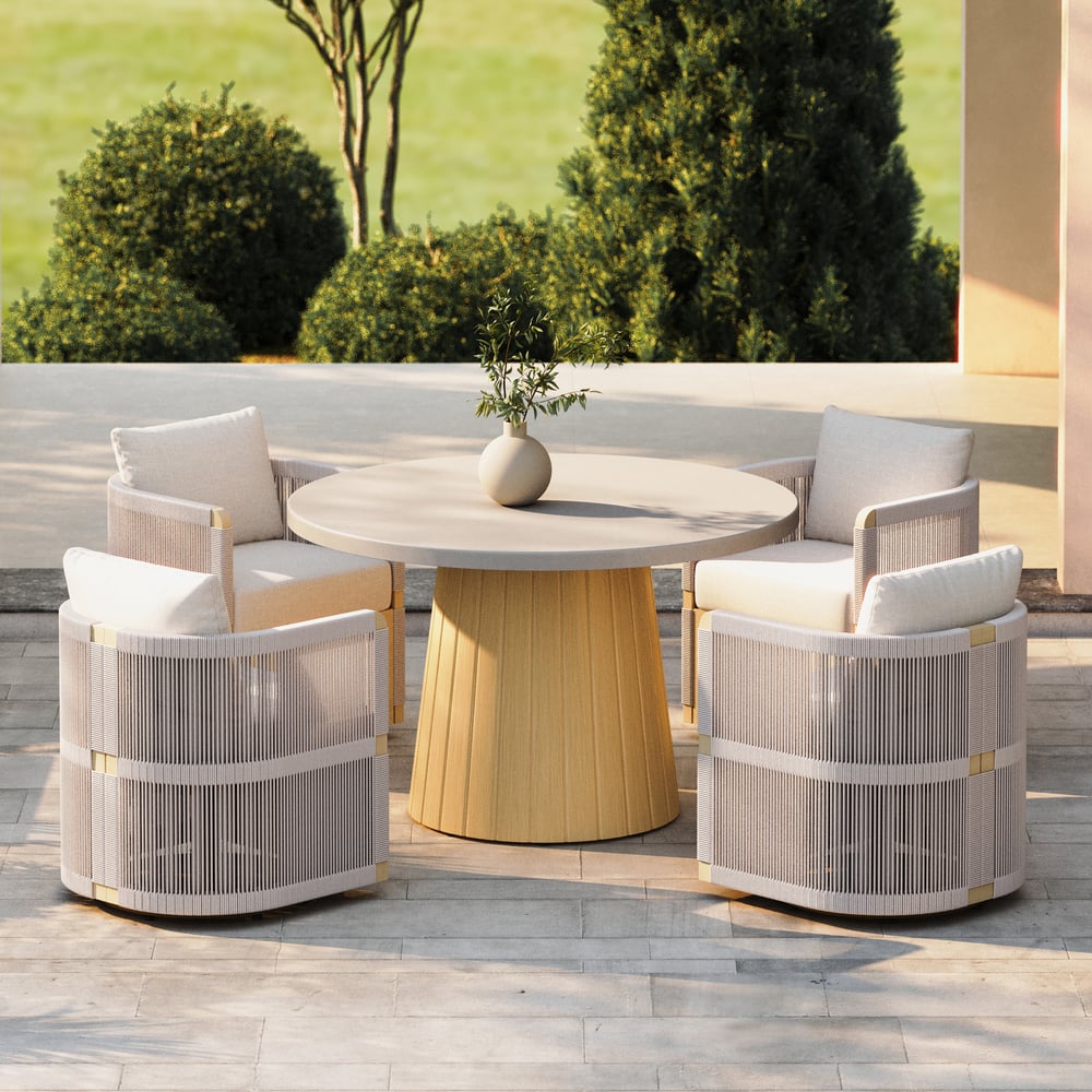 48" Concrete & Aluminum Coastal Style Outdoor Dining Table window image