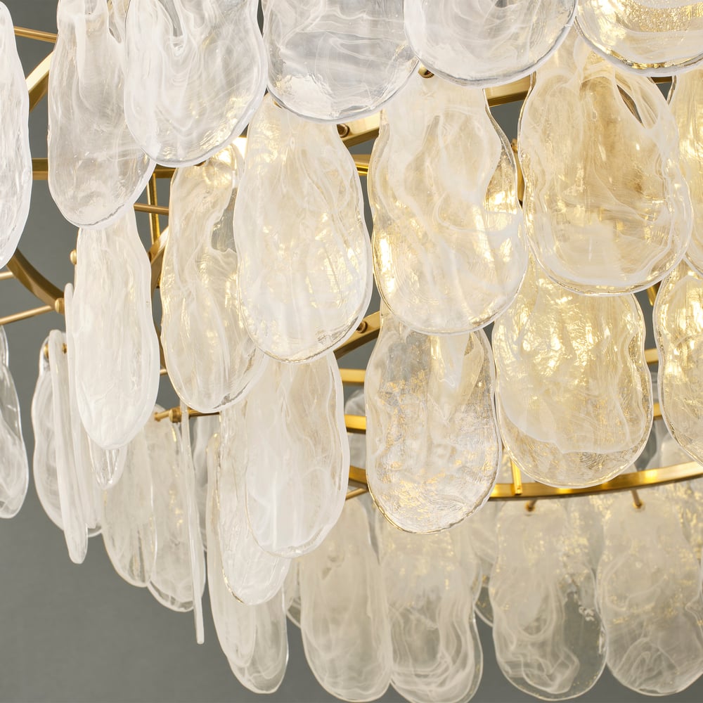Cloude 39" 12-Light Glass Chandelier with Bulbs & Adjustable Height window image