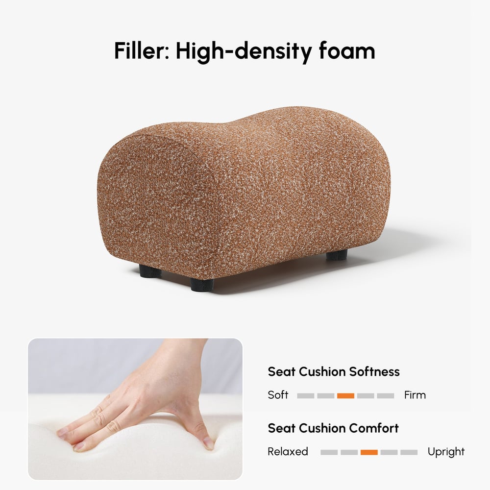 15" Boucle Curve Ottoman window image
