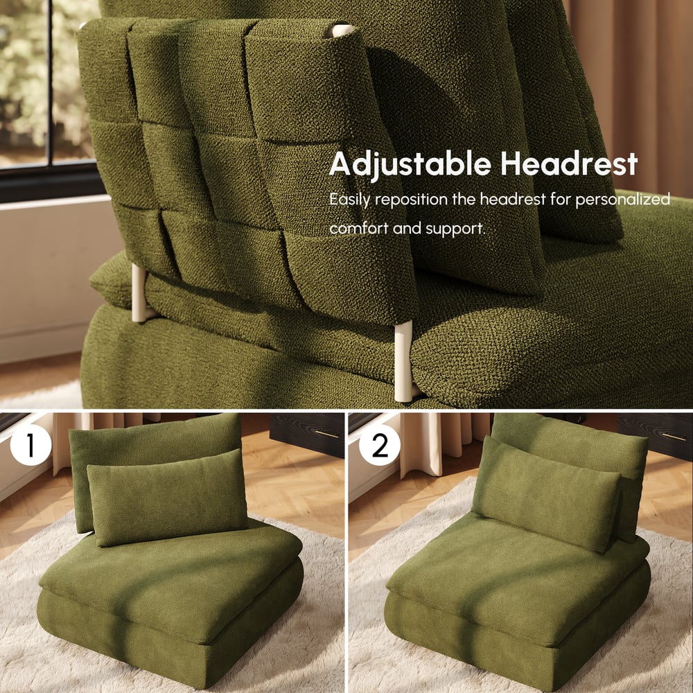36" Chenille Slipper Accent Chair with Hidden Storage & Removable Backrest window image