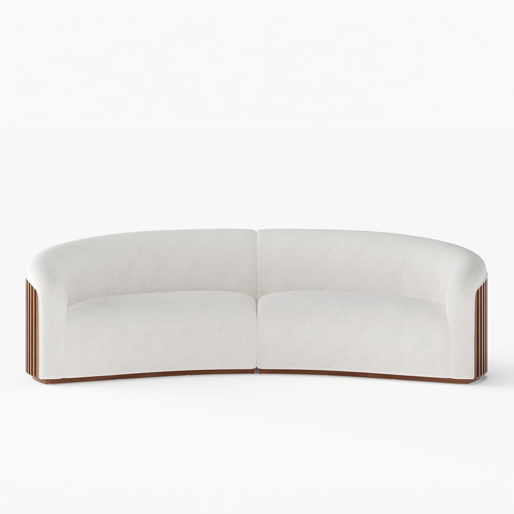 Aura 109" 2-Piece Chenille Upholstered Curved Sectional Sofa window image