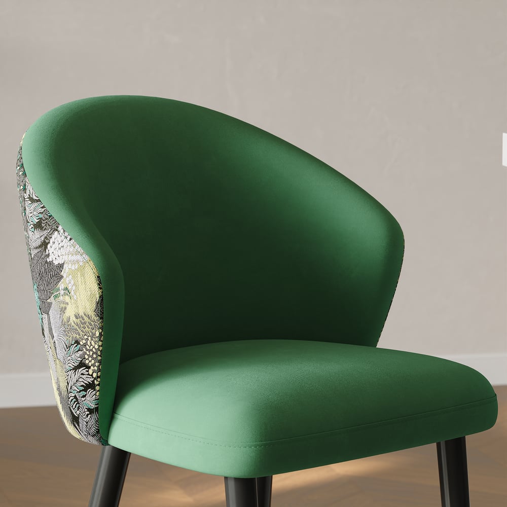 Modern Green Velvet Bar Stool with Upholstered, 1 Piece window image