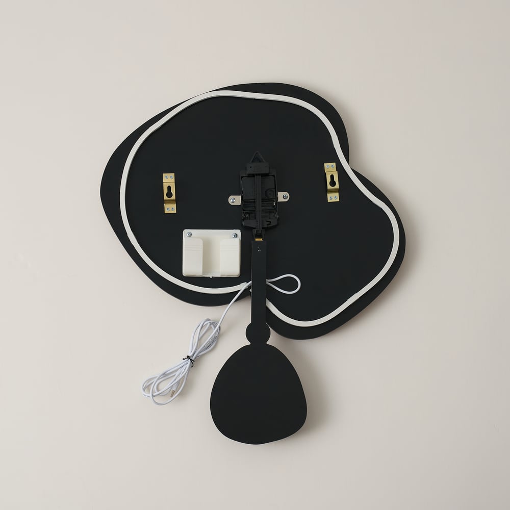 Horloge murale LED 60,96 cm (24 pouces) avec rétroéclairage dimmable, plusieurs modes d'éclairage et télécommande image de fenêtre
