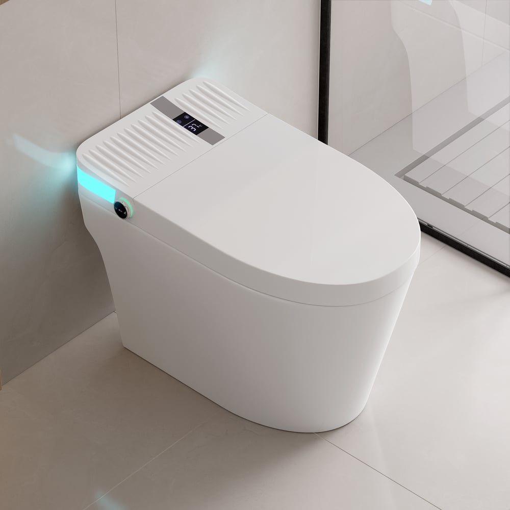 Glowin K1 Pro Smart Bidet Toilet with Built-in Tank, Foam Shield, CE window image