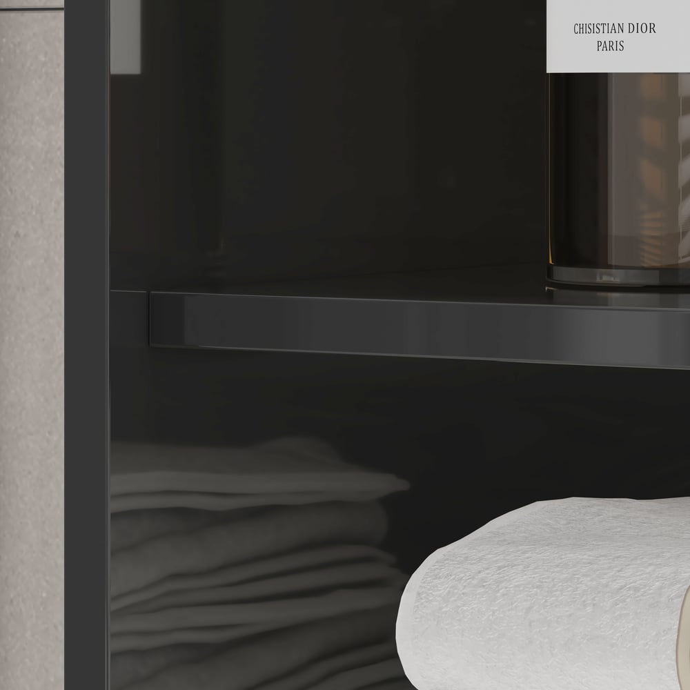 Aro 149cm Bathroom Storage Cabinet Freestanding Linen Tower with Shelves Drawers & Doors window image