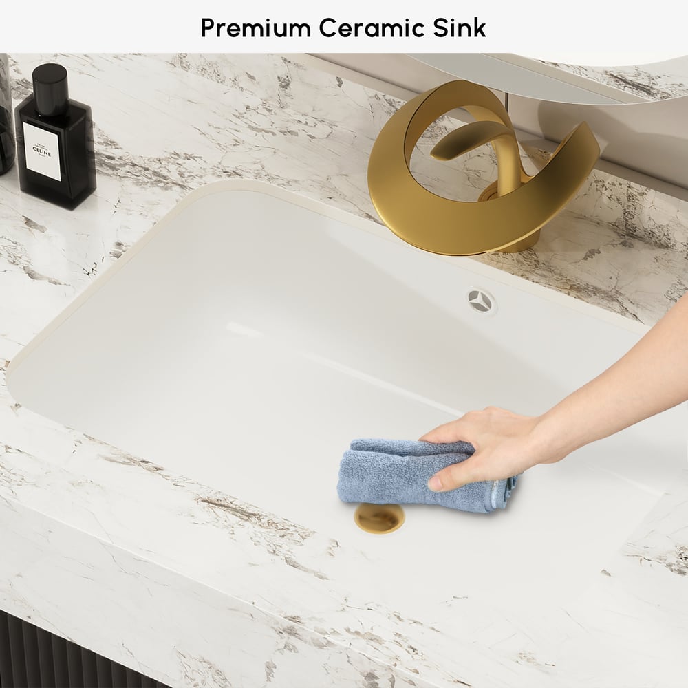 Artis 149cm Tall Bathroom Storage Cabinet & 92cm Wall-Mounted Single Vanity Set window image
