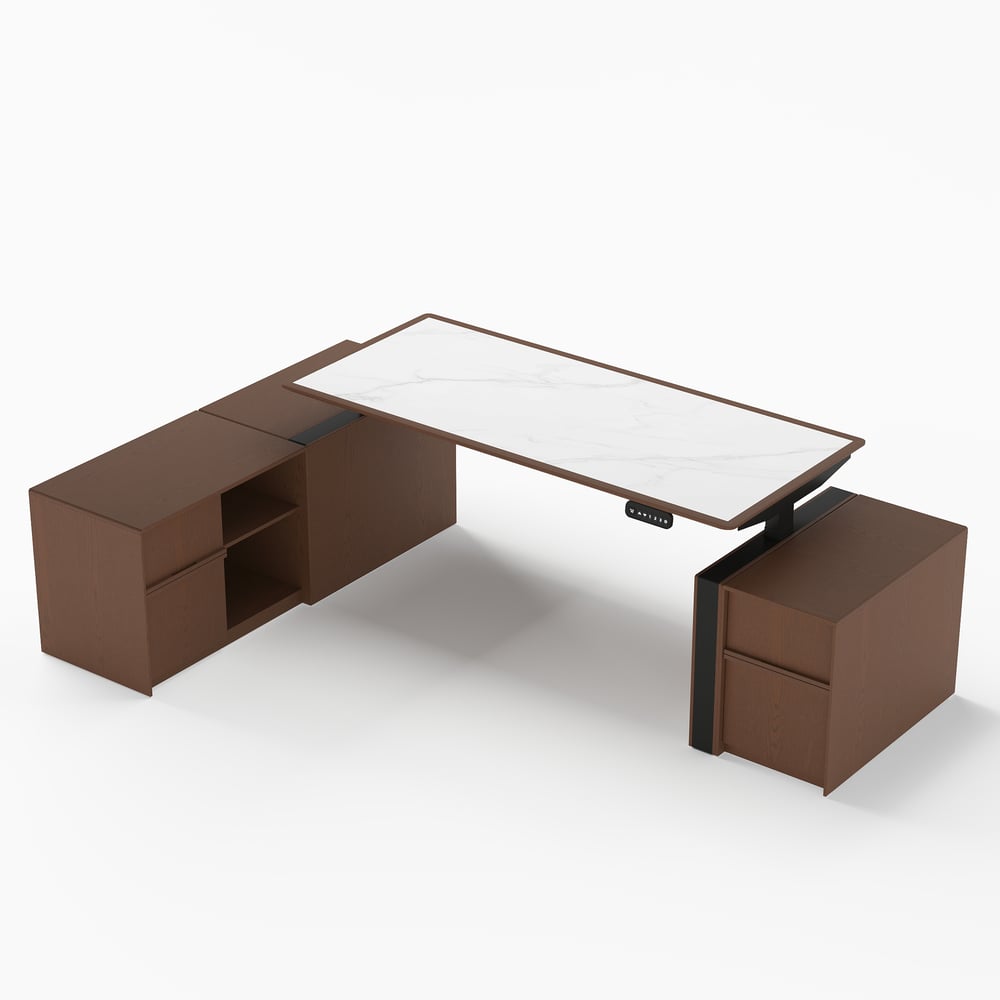 Modern 71" Modular Executive Standing Desk with Storage, Power Access & Memory Control window image