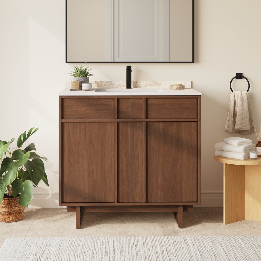Panvyr 92cm Single Bathroom Vanity with Sink and Sintered Stone Top window image