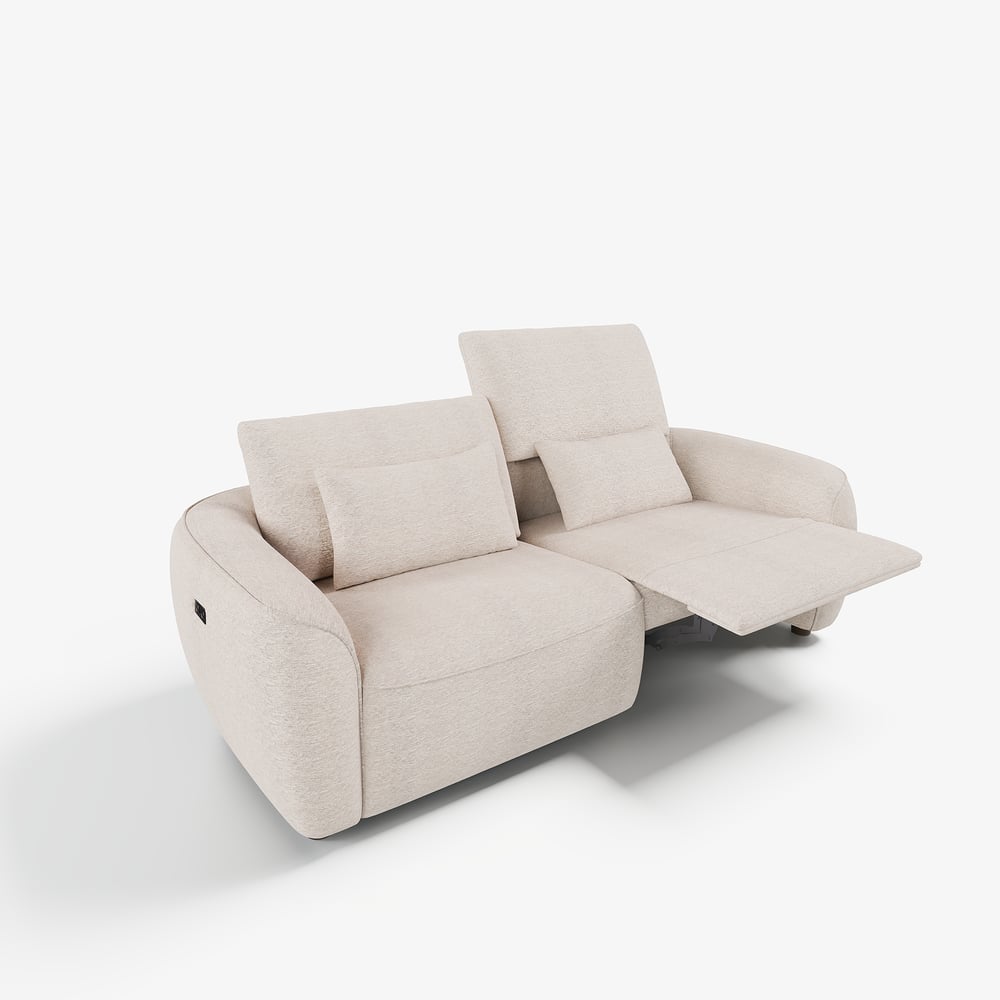 Canapé inclinable électrique 2 places en chenille, 212 cm, compatible avec les animaux domestiques, avec dossier réglable image de fenêtre