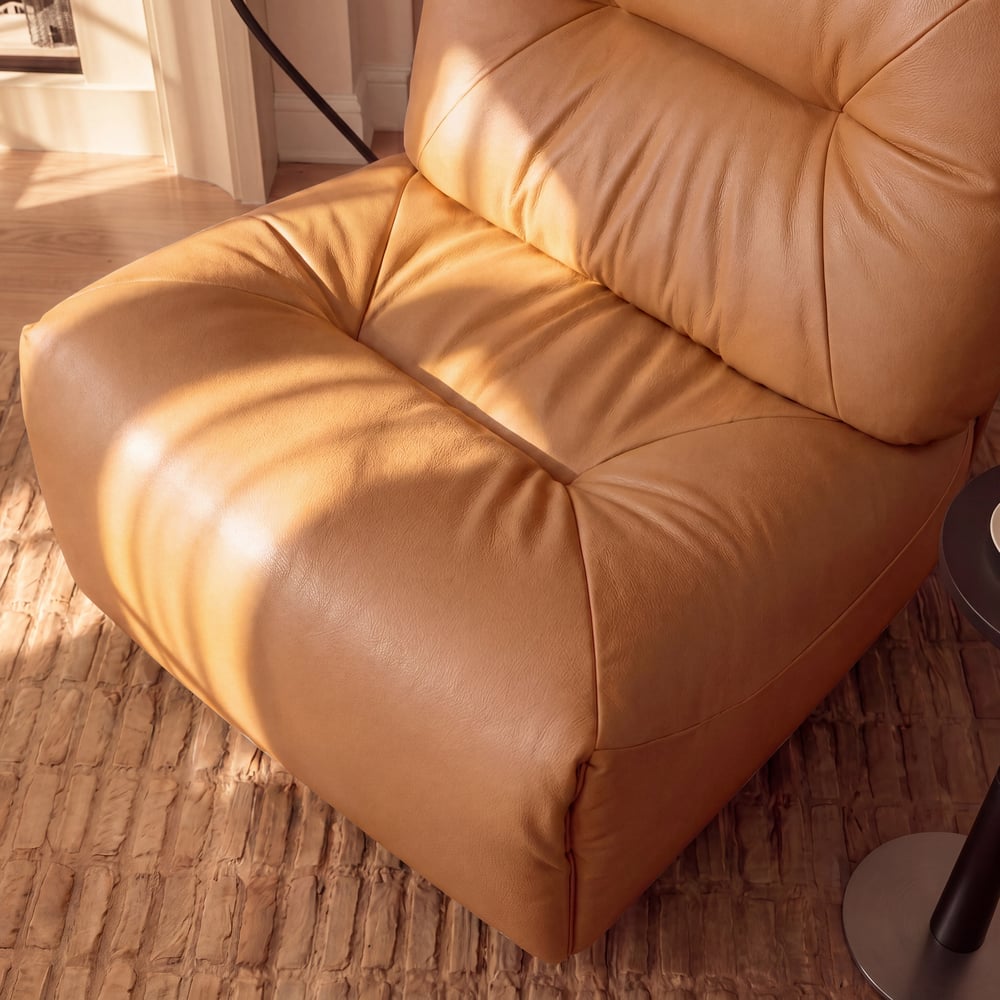Leather Power Swivel Rocker Recliner Accent Chair with Phone Holder window image
