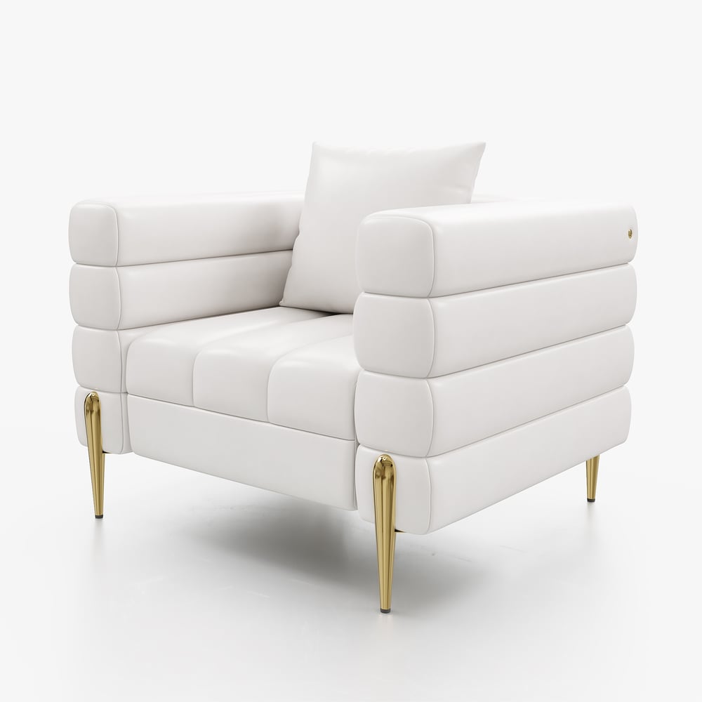 Axial 3-Piece Sofa Set of Chaise Sofa with Ottomans & Accent Chair window image