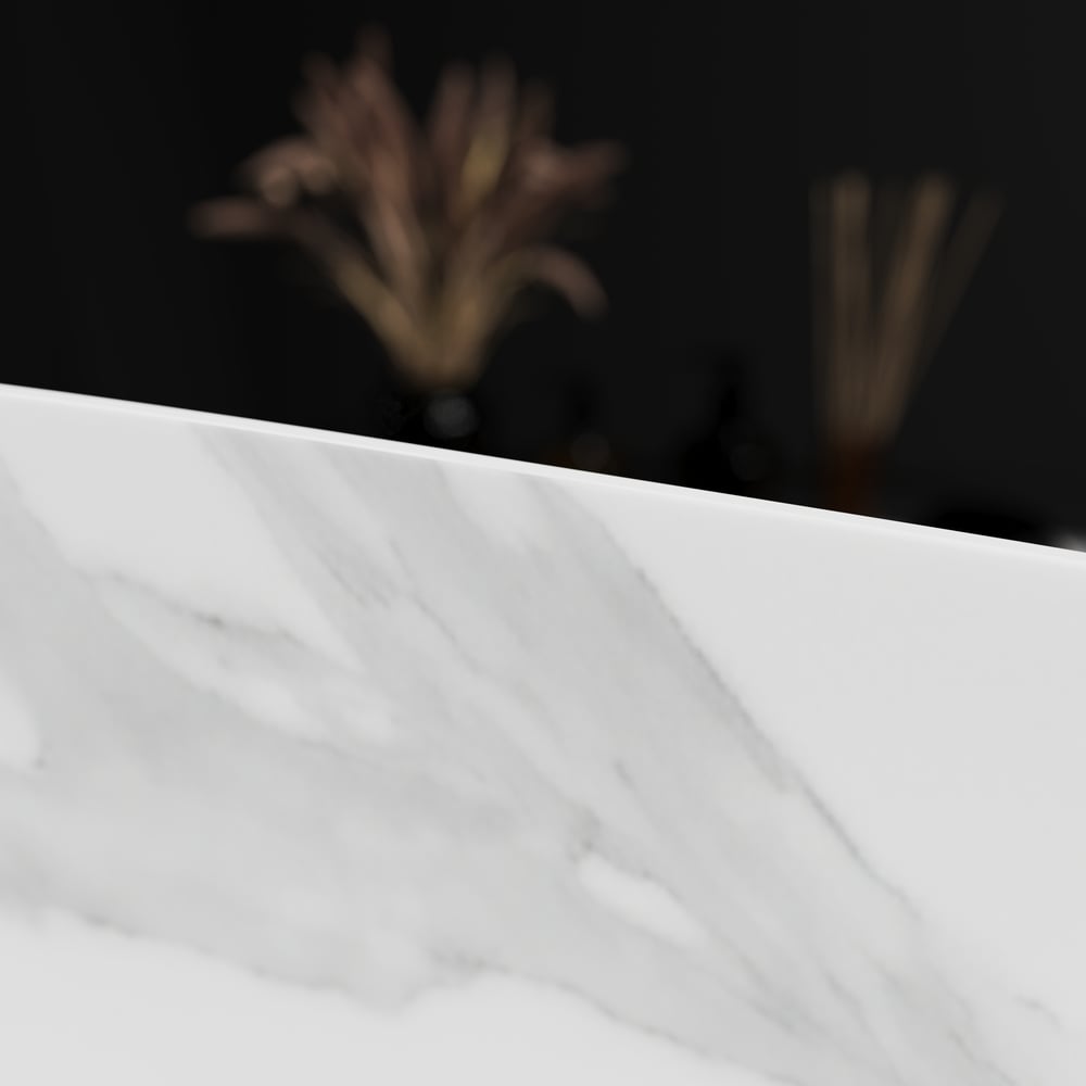 47" Japanese-style irregular freestanding stone resin soaking bathtub, marble effect window image