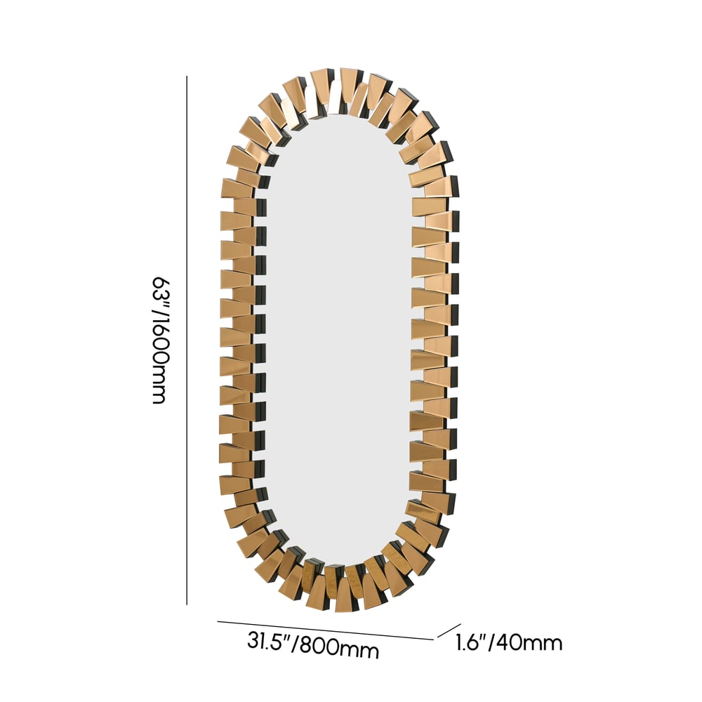 160 cm Full Length Floor Mirror, Leaning & Wall Mounted Full Body Mirror weights dimensions image
