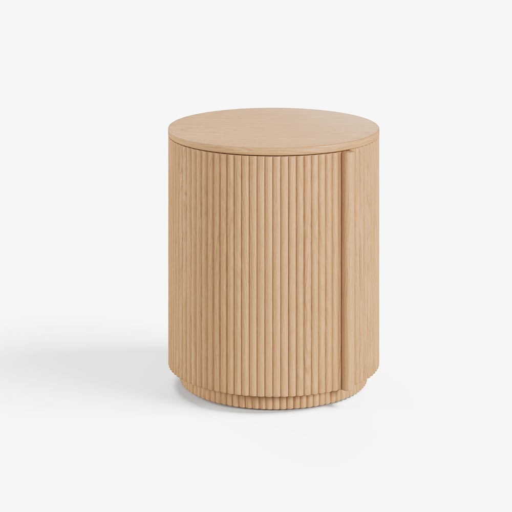 Round Fluted Side Table with Storage window image