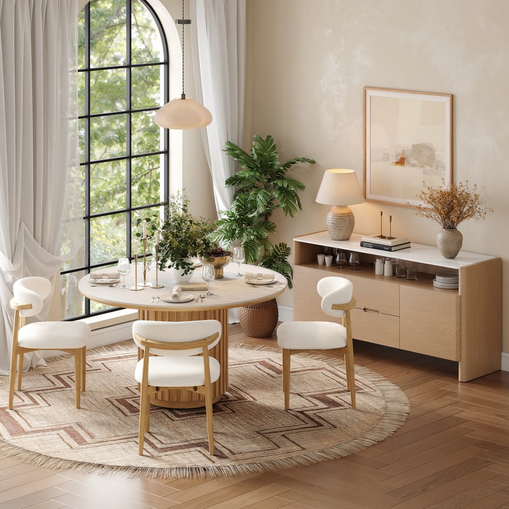 Arvona 63" Sintered Stone Sideboard with Open Storage & Adjustable Shelves window image