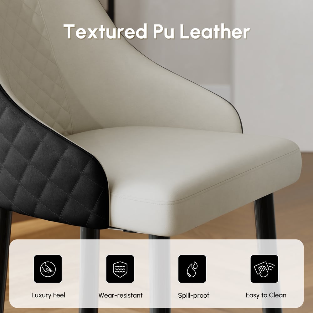 Diamic Black Faux Leather Upholstered Counter Stool, 1 Piece window image