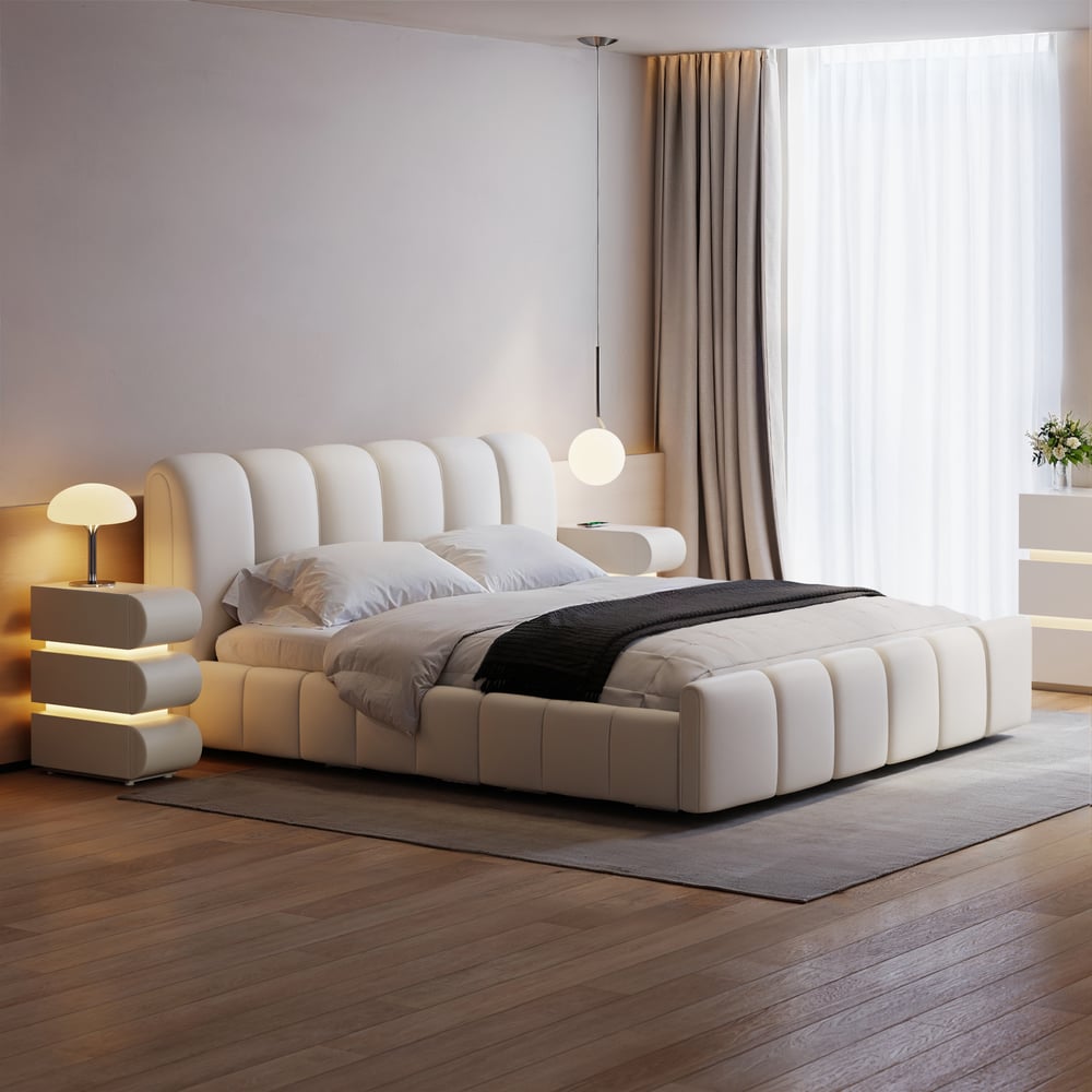 Questions and Answers for Humply Queen Faux Leather Storage Bed with Drawers