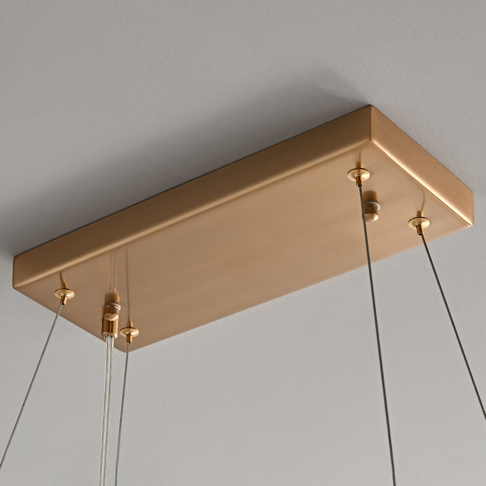 12-Light Linear Chandelier Alabaster-Look 2-Tier Dining Chandelier 40" window image