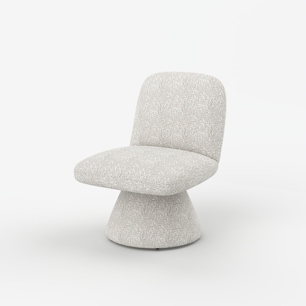 18" Performance Boucle Upholstered Swivel Slipper Accent Chair window image