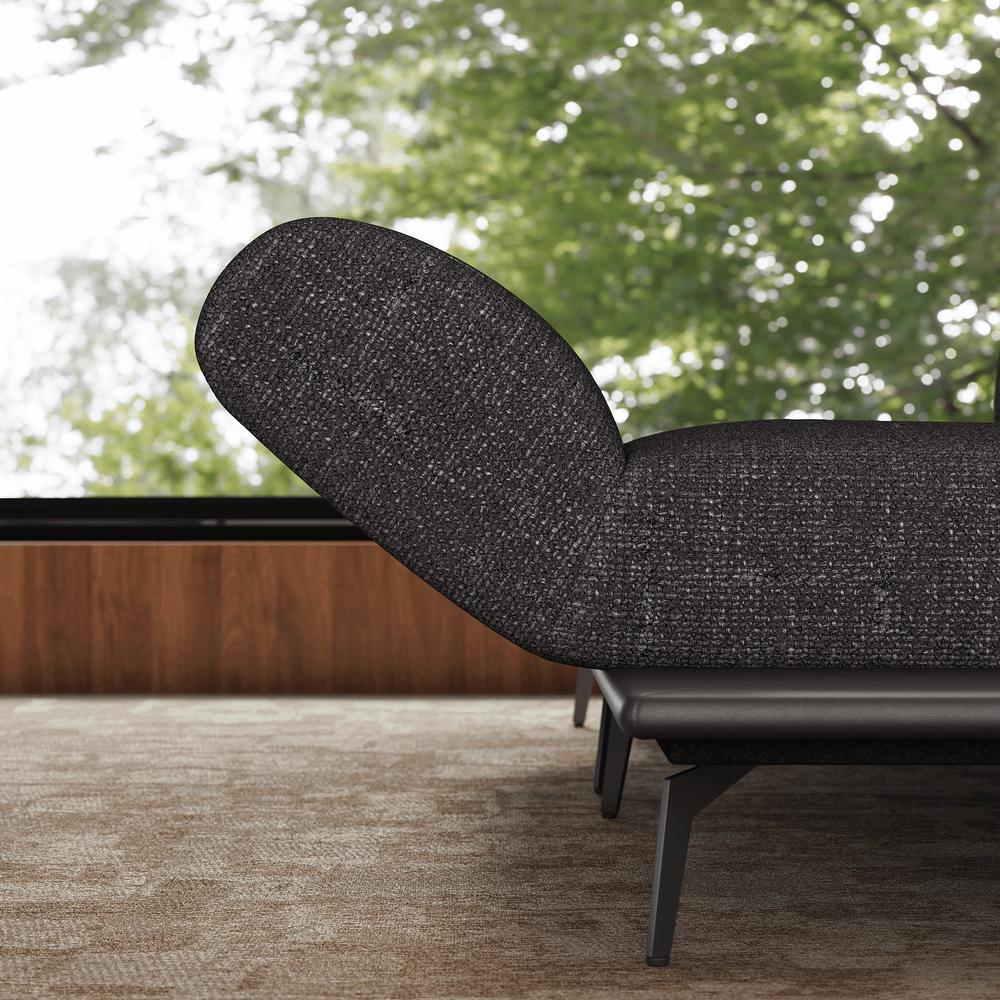 2-Piece Yarn-Dyed Fabric and Faux Leather Reclining Sectional Sofa window image