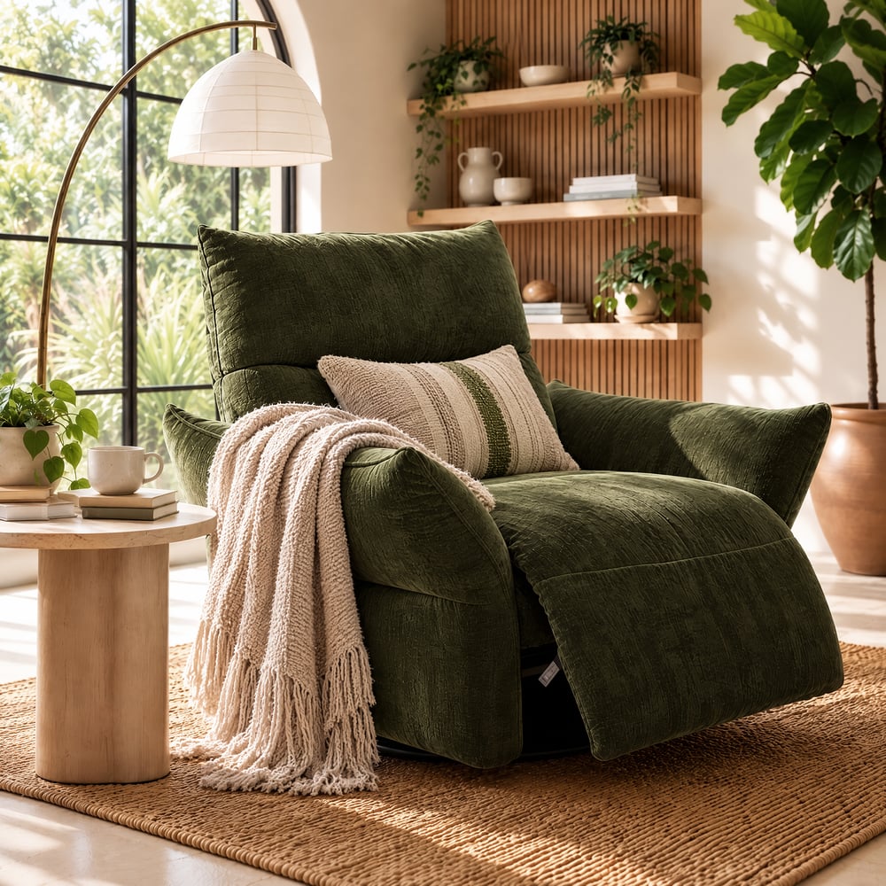 Florvia Chenille Dual-Motor Reclining Lounge Chair window image