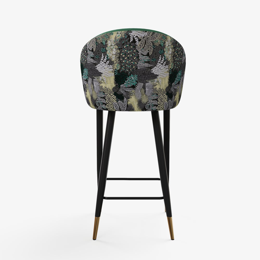 Arcora Green Bar Stool with Upholstered, 1 Piece window image