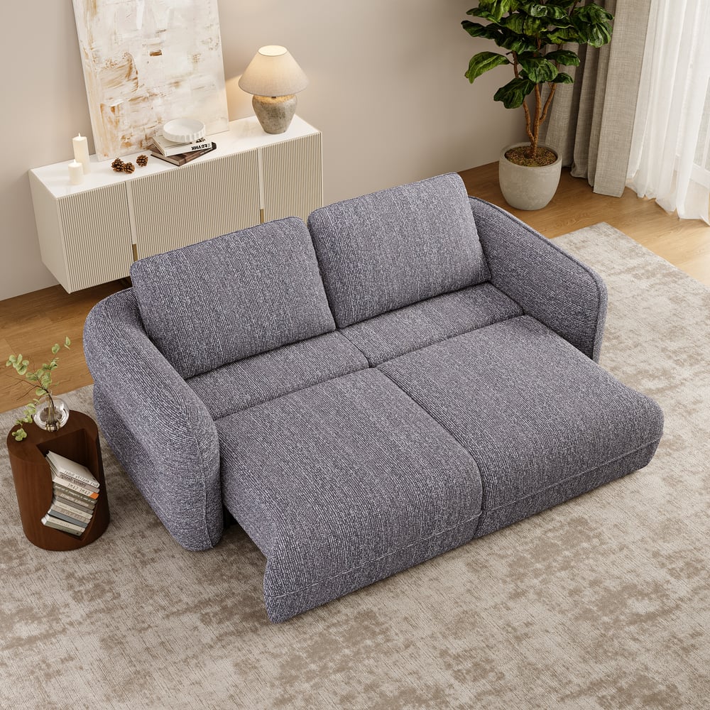 Canapé-lit convertible moderne de 220 cm, 2 places, en chenille, avec télécommande image de fenêtre
