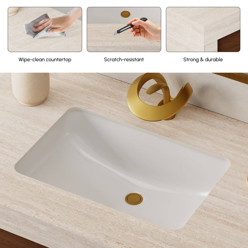 36" Single Bathroom Vanity with Ceramic Sink, Sintered Stone Top window image