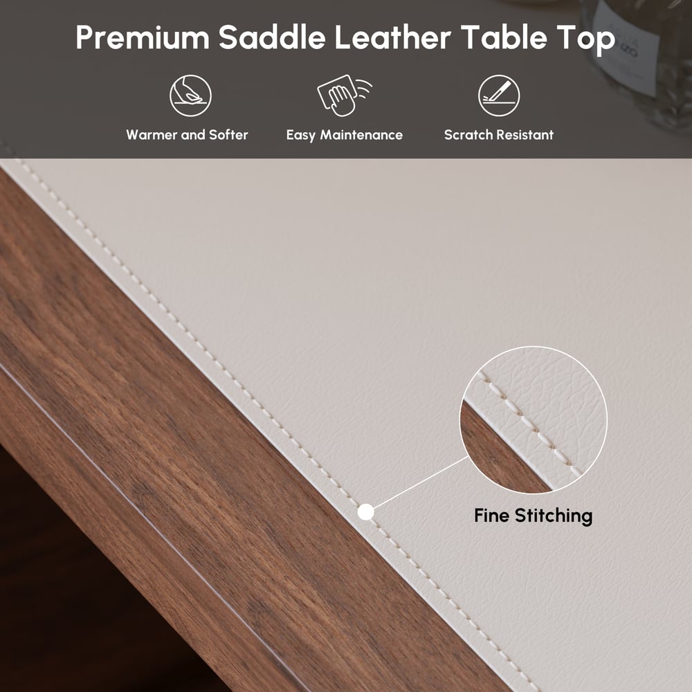Panvyr Wooden Extendable L-Shaped Makeup Vanity Dresser with Vanity Mirror (49"–94") window image
