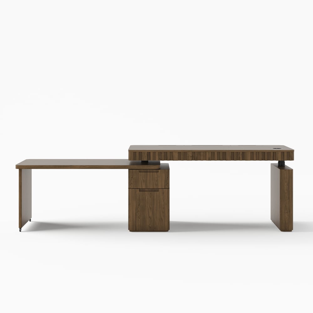 Aura 63" Smoked Brown 360-Degree Rotating Desk Electric Adjustable Standing Desk window image