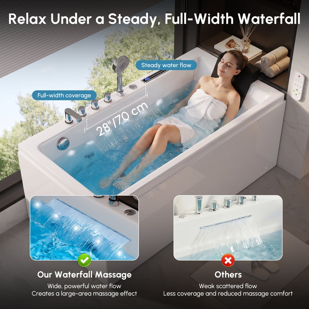 59" Whirlpool Bathtub with 7 Massage Jets, 8 Air Jets & Thermostatic Control window image
