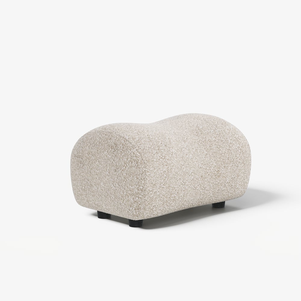 15" výkonný zakřivený otoman Boucle obrázek okna