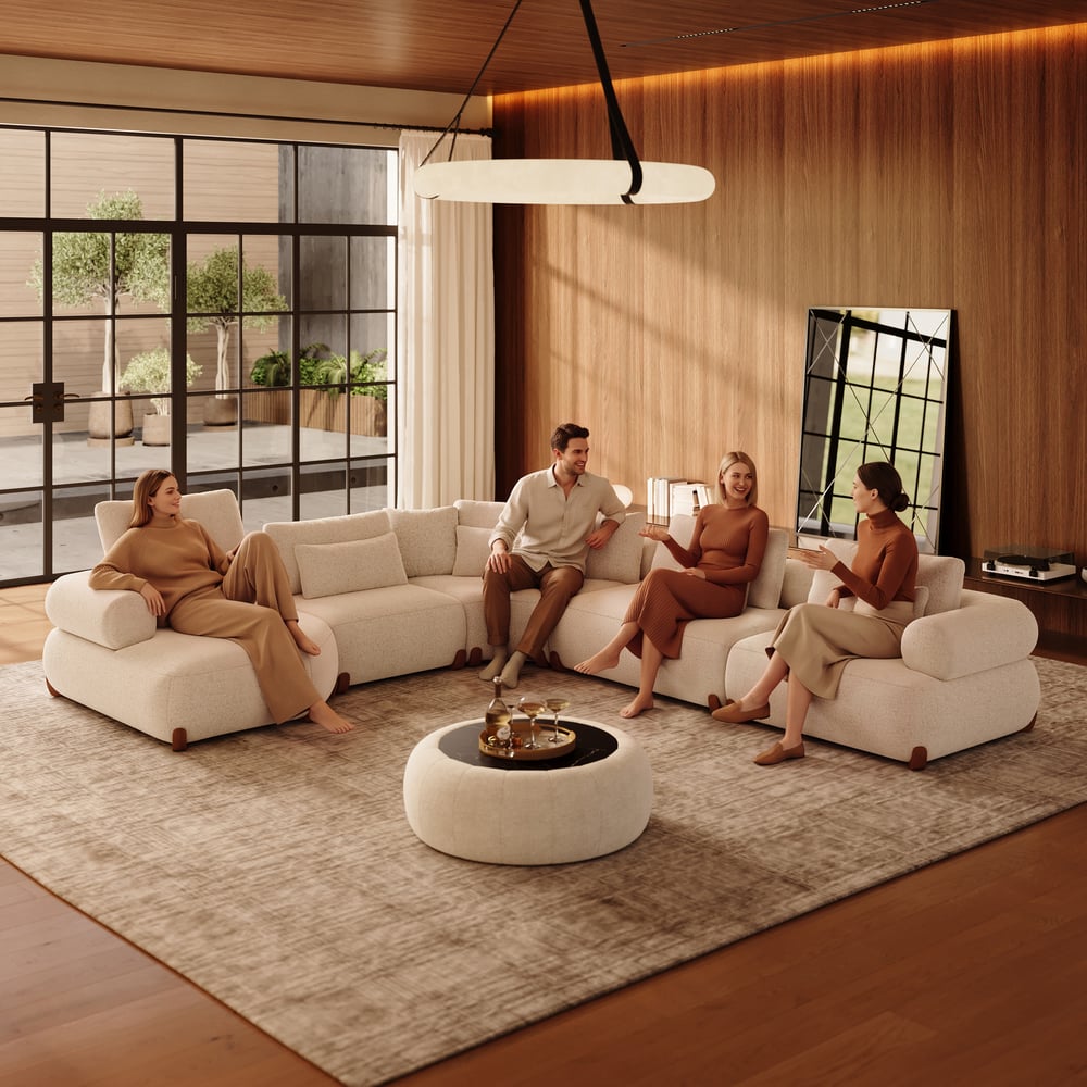 L-Shaped Chenille Adjustable Backrest Sectional Sofa window image