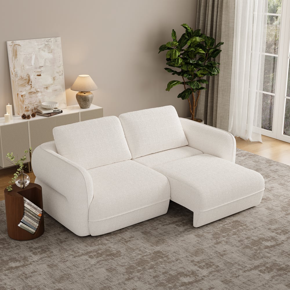 Canapé-lit convertible moderne de 220 cm, 2 places, en chenille, avec télécommande image de fenêtre