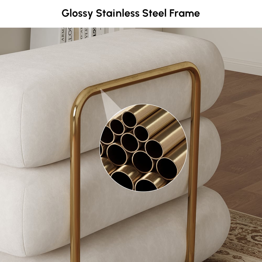 Sofá cama futón de terciopelo blanco tamaño queen de 67", sofá cama 4 en 1 Imagen de ventana