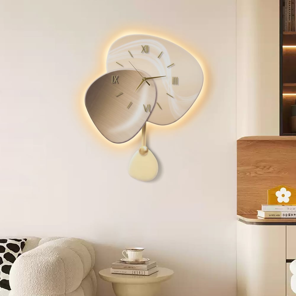 24" LED Wall Clock with Dimmable Backlight, Multiple Light Modes and Remote Control window image