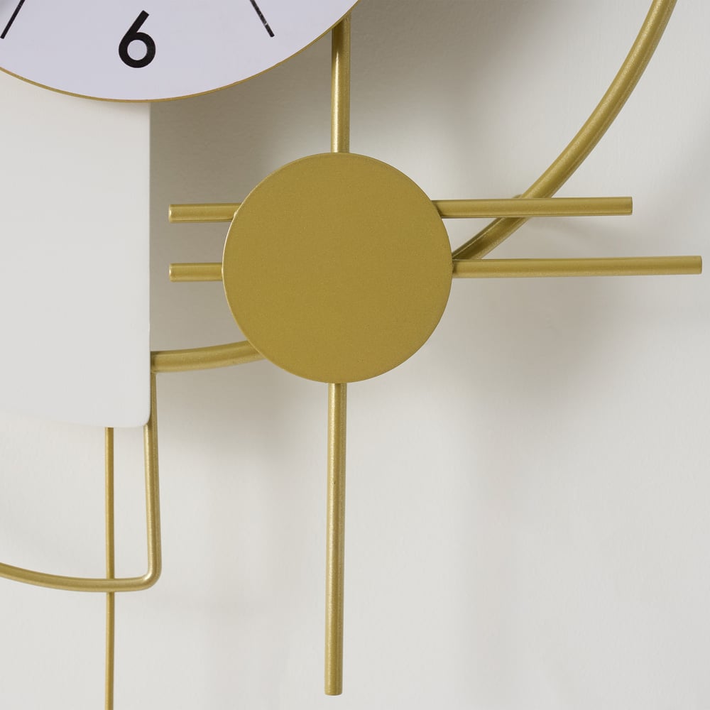 77cm Modern Metal Wall Clock with Dimmable LED Light and Remote Control window image