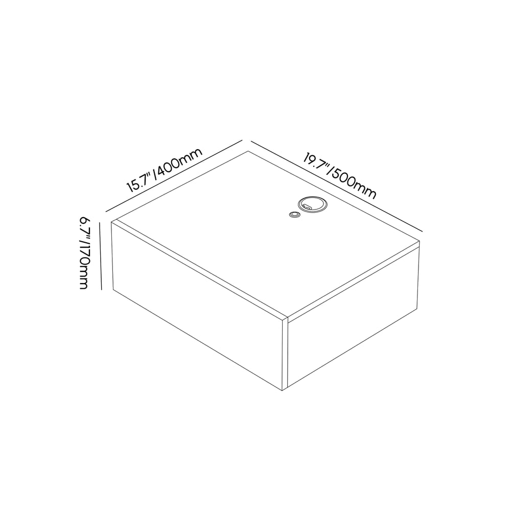 Lumio Floating Smart Nightstand with Charging Station & Light weights dimensions image