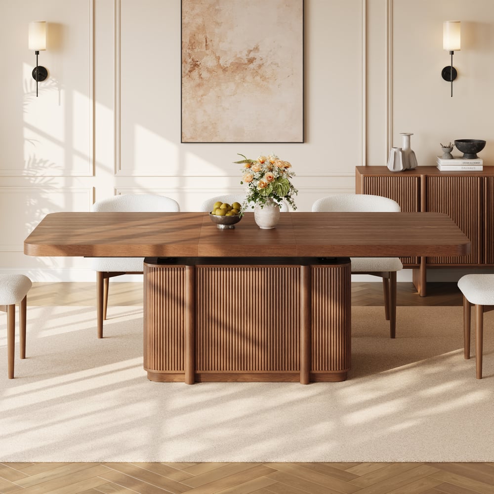 Lineva  71"–91" Extendable Wood 6–8 Seater Dining Table window image