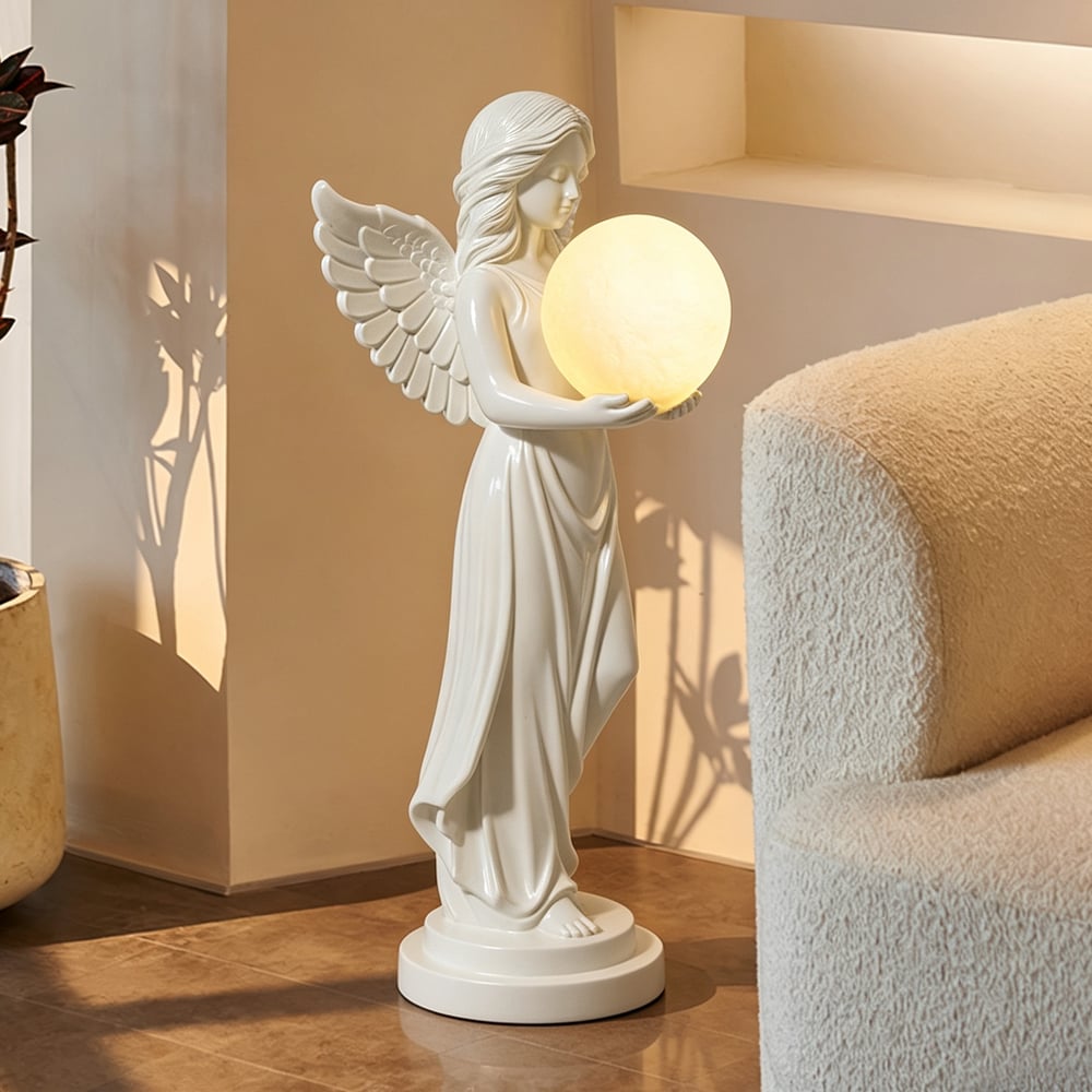 Angel Statue with Decorative Light Globe & Remote Control window image