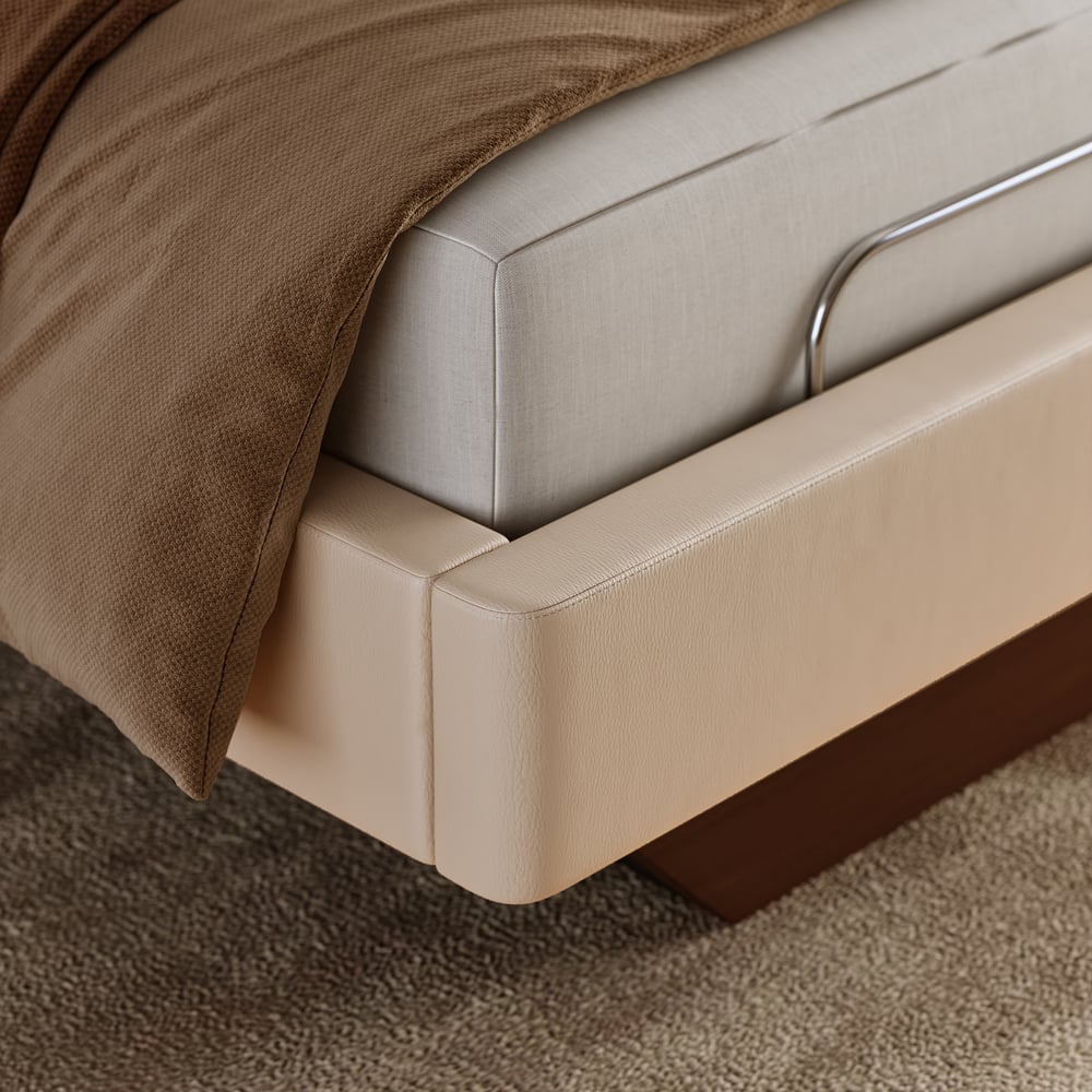 King Genuine Leather Zero Gravity Adjustable Bed Set window image