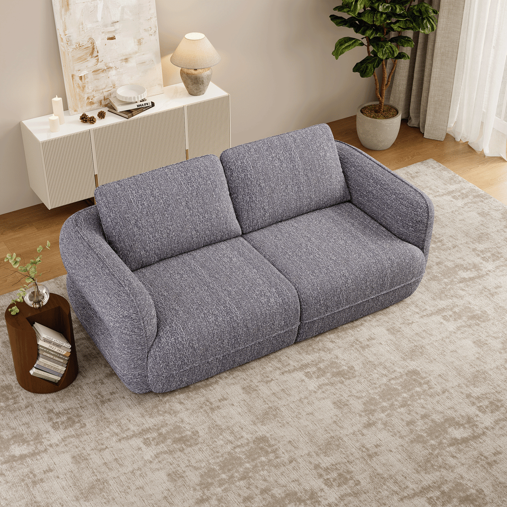 Modern 87" 2-Seater Chenille Power Convertible Sleeper Sofa with Remote Control window image