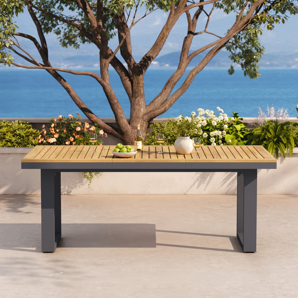 Tevara Outdoor Extendable Teak & Aluminium Dining Table window image