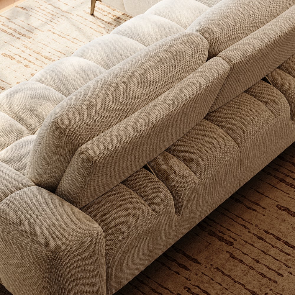Chaise Chenille Adjustable Backrest Sectional Sofa window image