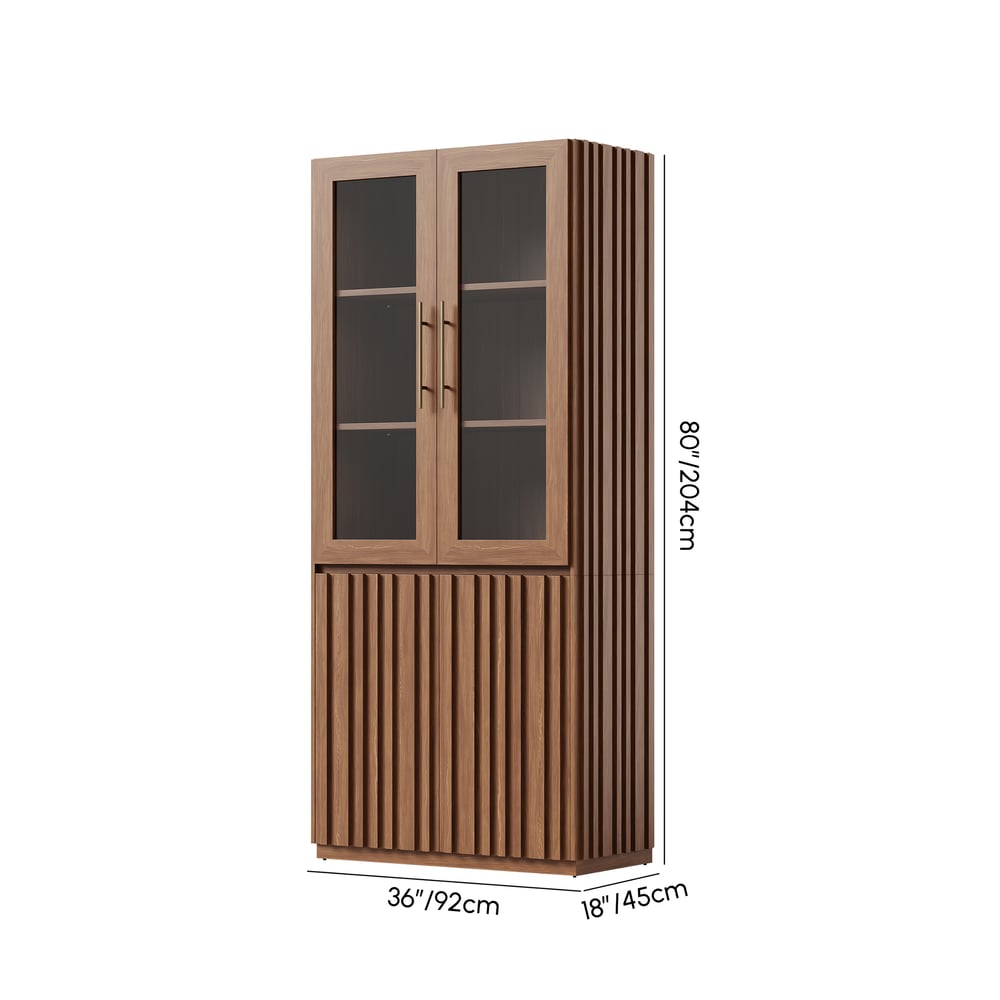 Aura Glass Tall Display Cabinet with LED Light weights dimensions image
