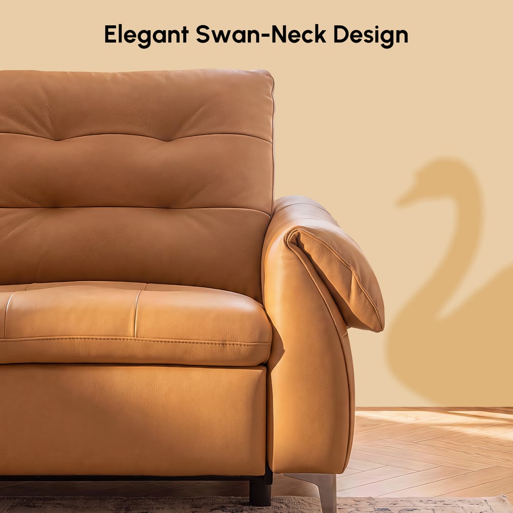 85" 2-Seater Genuine Leather Power Reclining Sofa with USB & USB-C Charging Ports window image
