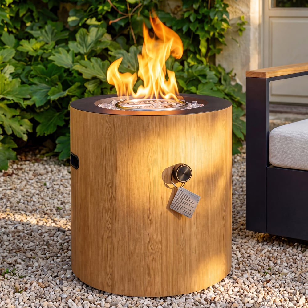 Tevara Outdoor Dark Gray Aluminum Smokeless Fire Pit Side Table window image