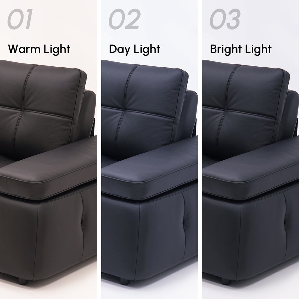 96" 2-Seater Genuine Leather Power Convertible Sleeper Sofa with adjustable armrests window image