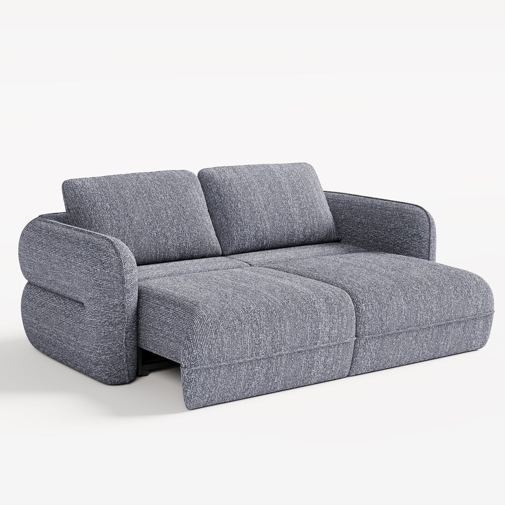Modern 87" 2-Seater Chenille Power Convertible Sleeper Sofa with Remote Control window image