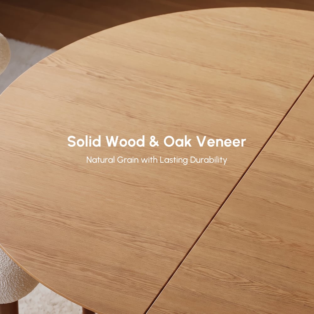 Ensemble de salle à manger Table à manger extensible en bois massif de 119-201 cm avec 4 chaises image de fenêtre